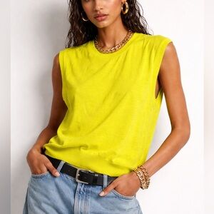 Zara Neon Lime/ yellowish Sleeveless Knit sweater